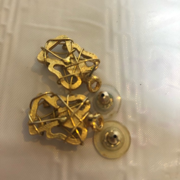 Angel earrings gold over sterling 6 precious gems - Picture 5 of 8